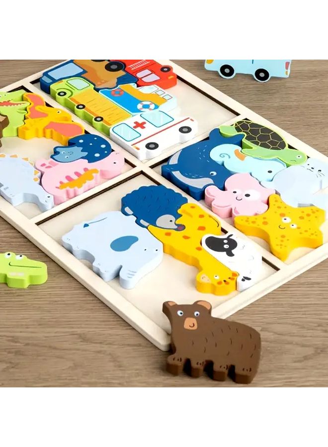 4 In 1 Wooden Cognitive Puzzle For Hand Eye Coordination And Focus Training - Image 4